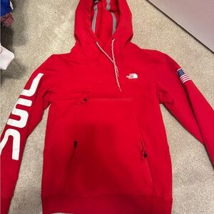 North Face Red USA Hoodie